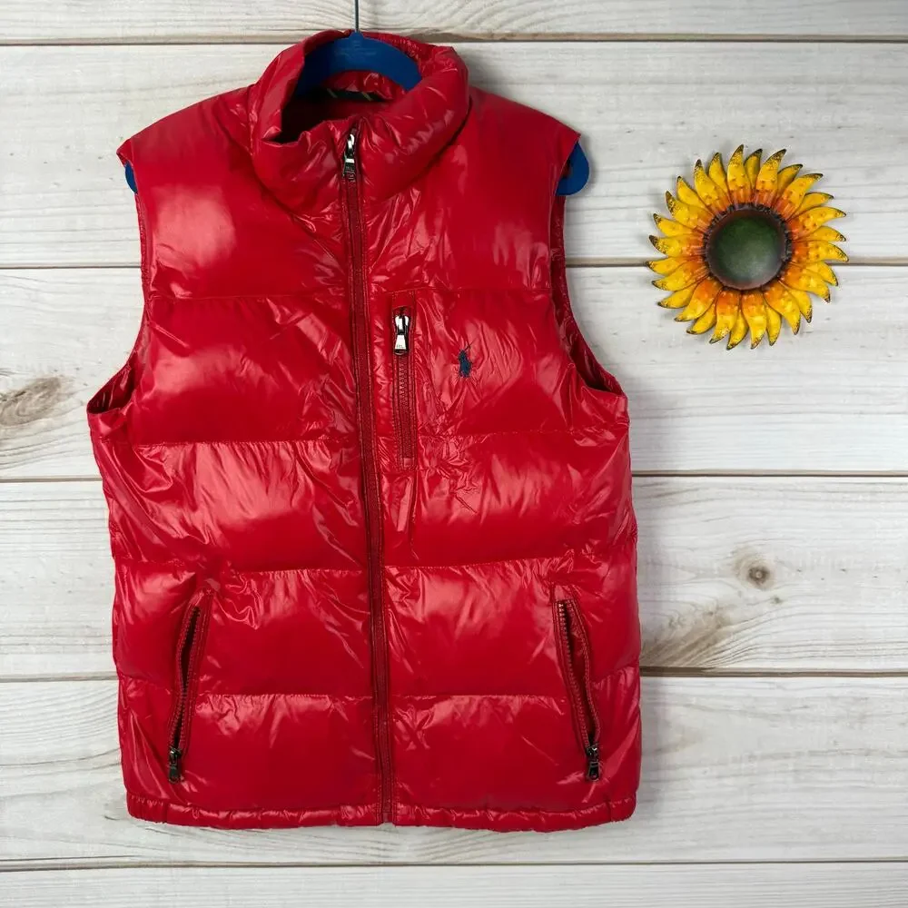 Polo Ralph Lauren Kids Red Water-Repellent Down Puffer Vest‎ 10/12